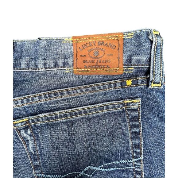 Lucky Brand High Rise Dark Wash Distressed Denim Riley Shorts - Picture 5 of 5